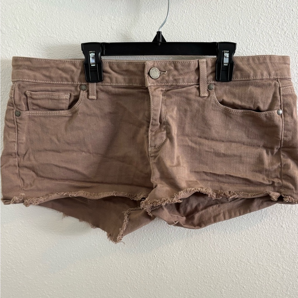 Paige denim tan cutoff shorts